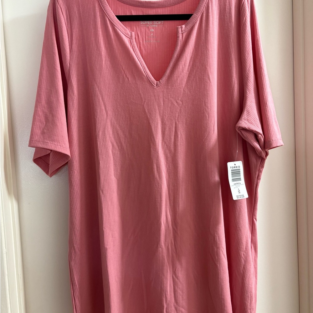 Torrid Super Soft Pink V-Neck Tee